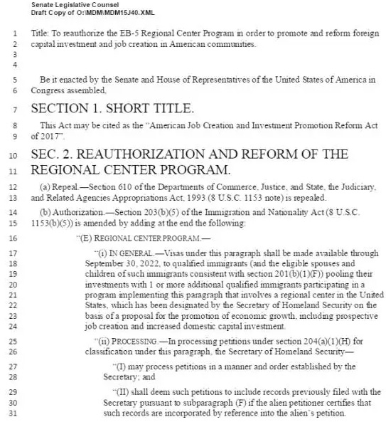 國會新EB-5美國投資移民改革提案再度來襲